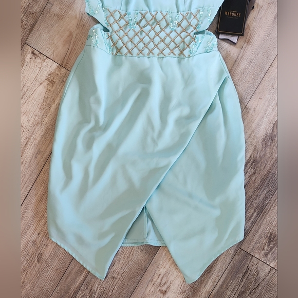 Vero Moda MARQUEE Women's Mint Green Polyester Tulip Dress. - Picture 7 of 14
